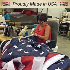 Grace Alley fade-resistant nylon flag maintains bright colors in sunlight.