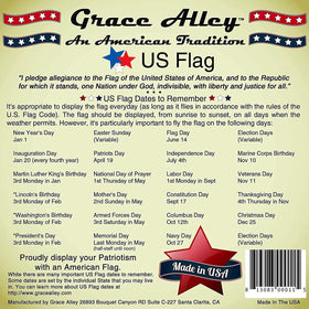 Grace Alley 4x6 flag ideal for patriotic display in homes or storefronts.