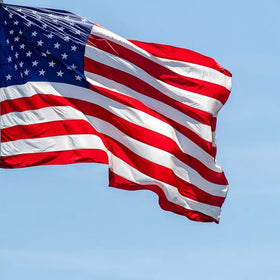 Grace Alley 4x6 flag with sewn stripes for authentic patriotism.