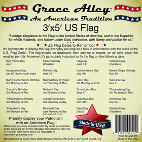 Grace Alley American Flag ideal for outdoor display on a flagpole or wall