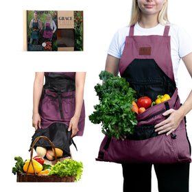 Grace and August garden apron with seven pockets for organized harvesting and tool access.