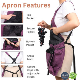 Grace and August internal waterproof drawstring bag keeps moisture away from contents.