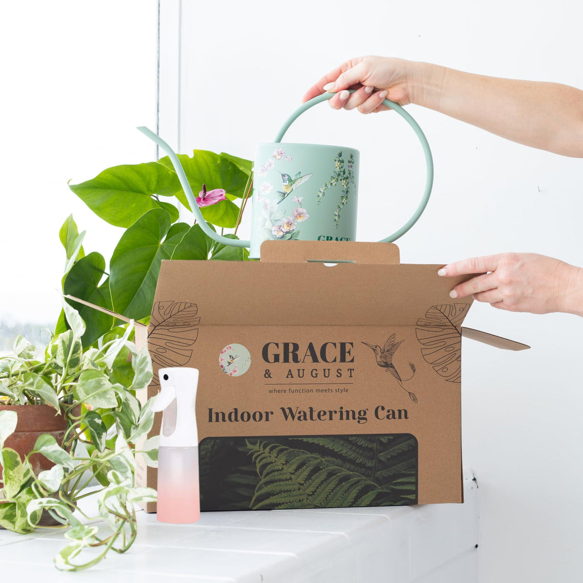 Grace and August 1.5L capacity reduces refills during plant care
