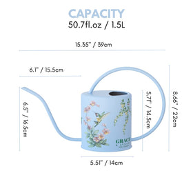 Grace and August water can reaches tight vase openings for precise pouring