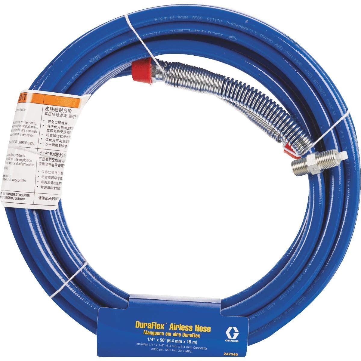 Graco 1/4 inch hose end connector enabling quick sprayer connections.