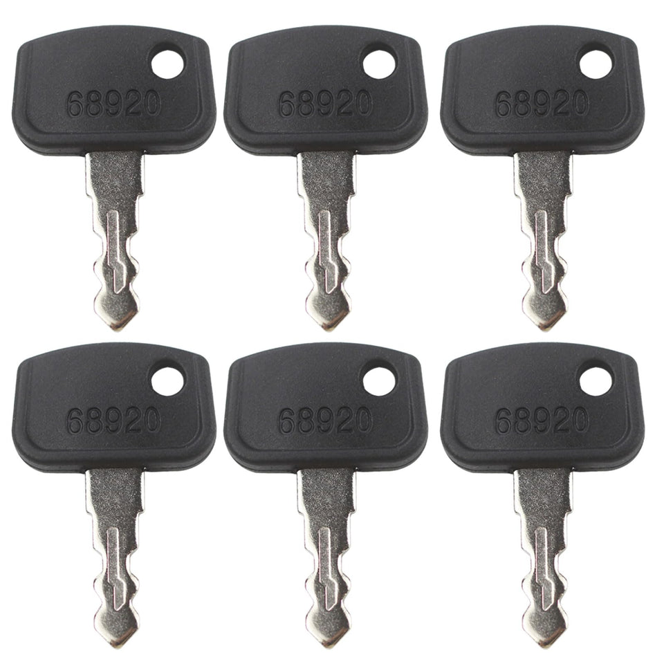 Gradora 6-pack ignition keys group for immediate spare replacements on Ku-bota equipment.