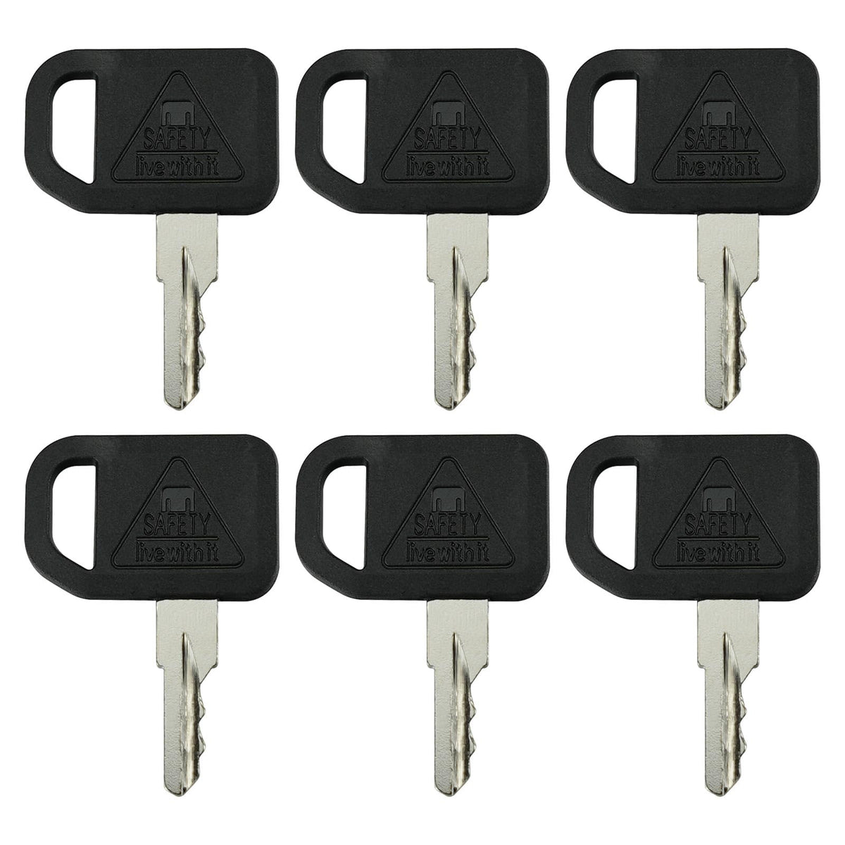 Gradora AM131841 ignition keys six-piece replacement for John Deere tractors.