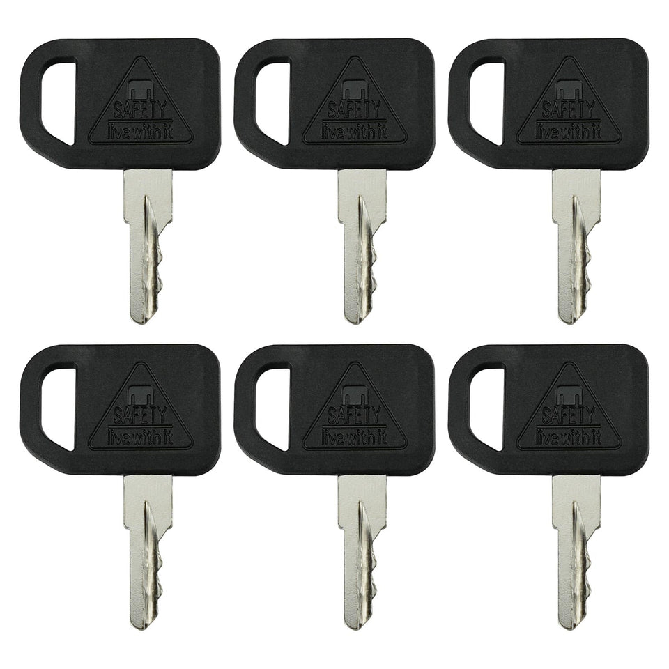 Gradora AM131841 ignition keys six-piece replacement for John Deere tractors.