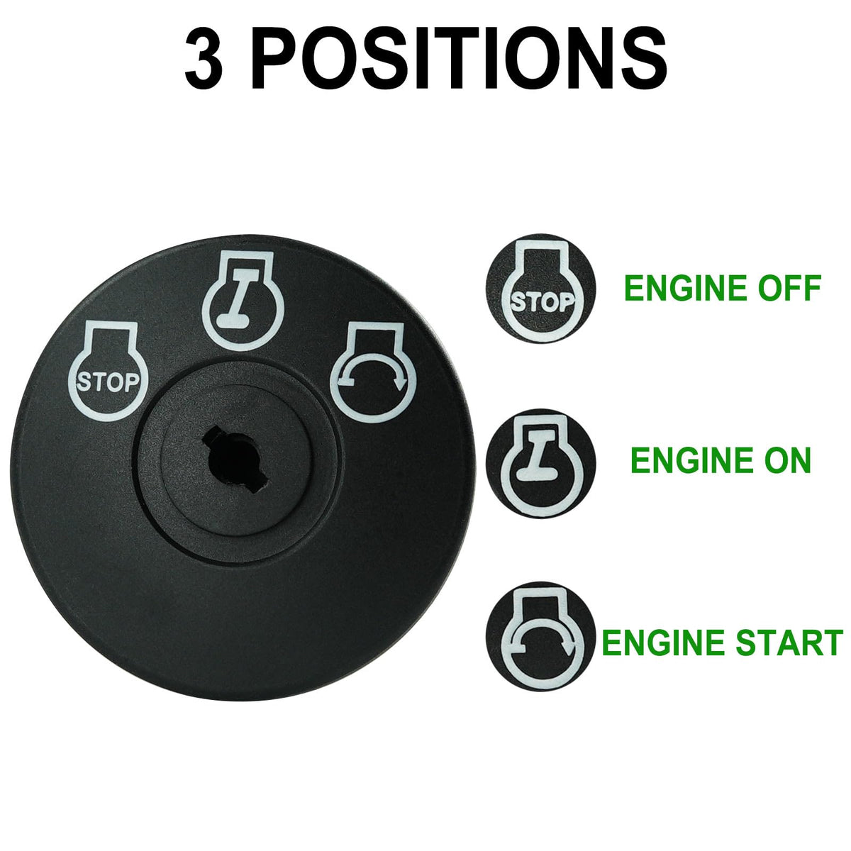 Gradora front-view ignition switch highlights slim profile for easy installation.