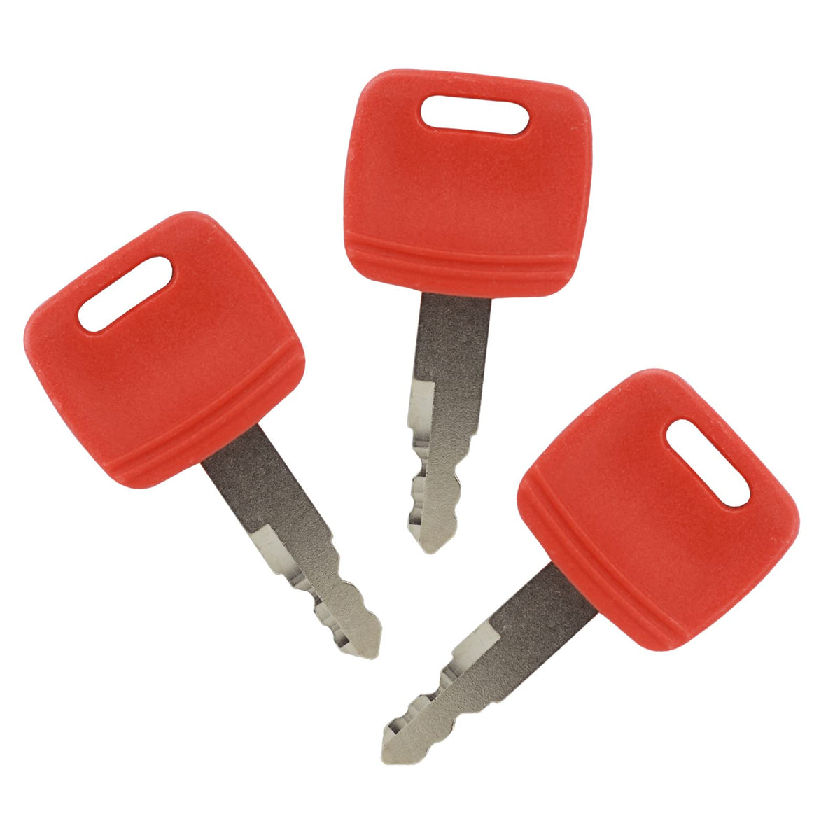 Gradora H800 ignition keys set; eight pieces packaged for quick JD excavator swaps.
