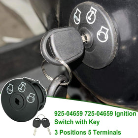 Gradora ignition switch with no headlight control reduces wiring complexity.