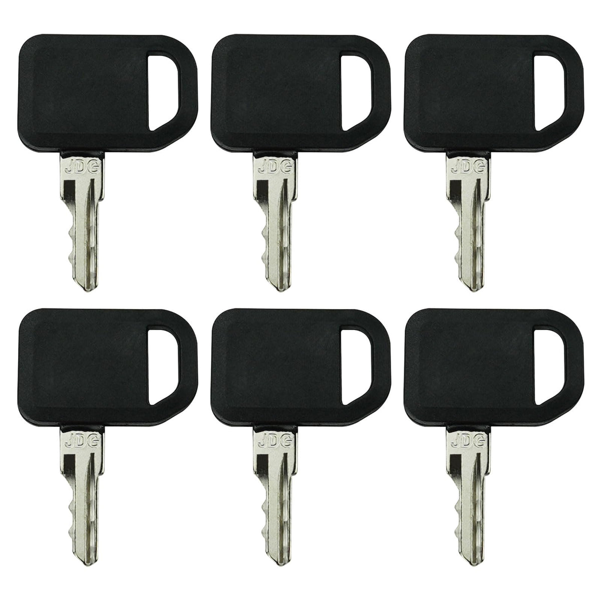 Gradora replacement keys for John Deere 300-400 series, easy ignition swap.