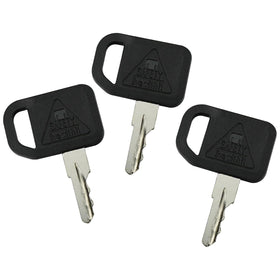 Gradora six-piece key set for on-site ignition replacements during mowing.