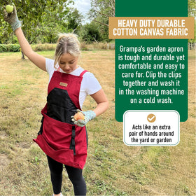 American-made Grampa's Weeder apron reflecting Pacific Northwest craftsmanship.