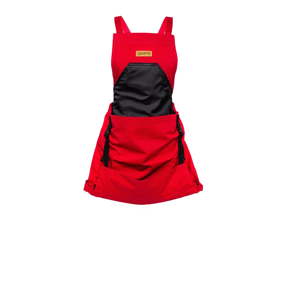 Grampa's Weeder cross-back garden apron worn for comfort during long gardening sessions.