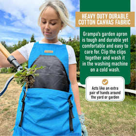 Grampa's Weeder kangaroo pocket open; easy harvest release.