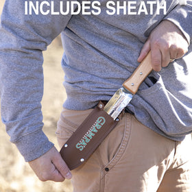 Grampa's Weeder protective sheath and storage solution for safe transport.