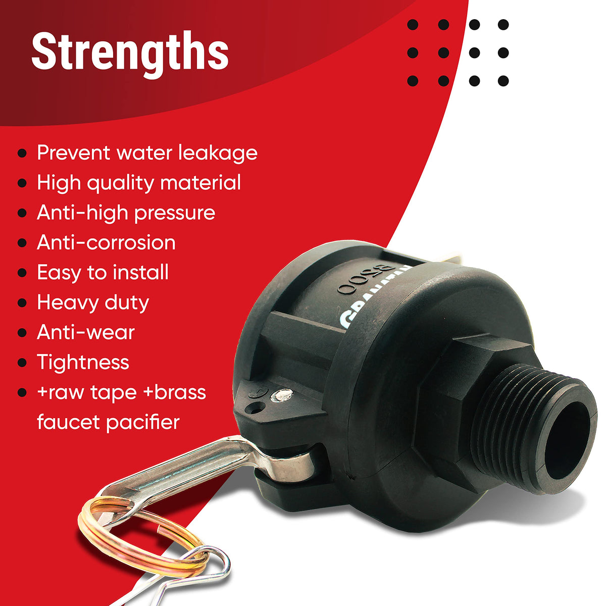 Granatan IBC tote fitting enables quick, secure liquid transfer.