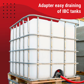 Granatan IBC tote outlet connection ready to drain or fill without extra tools.
