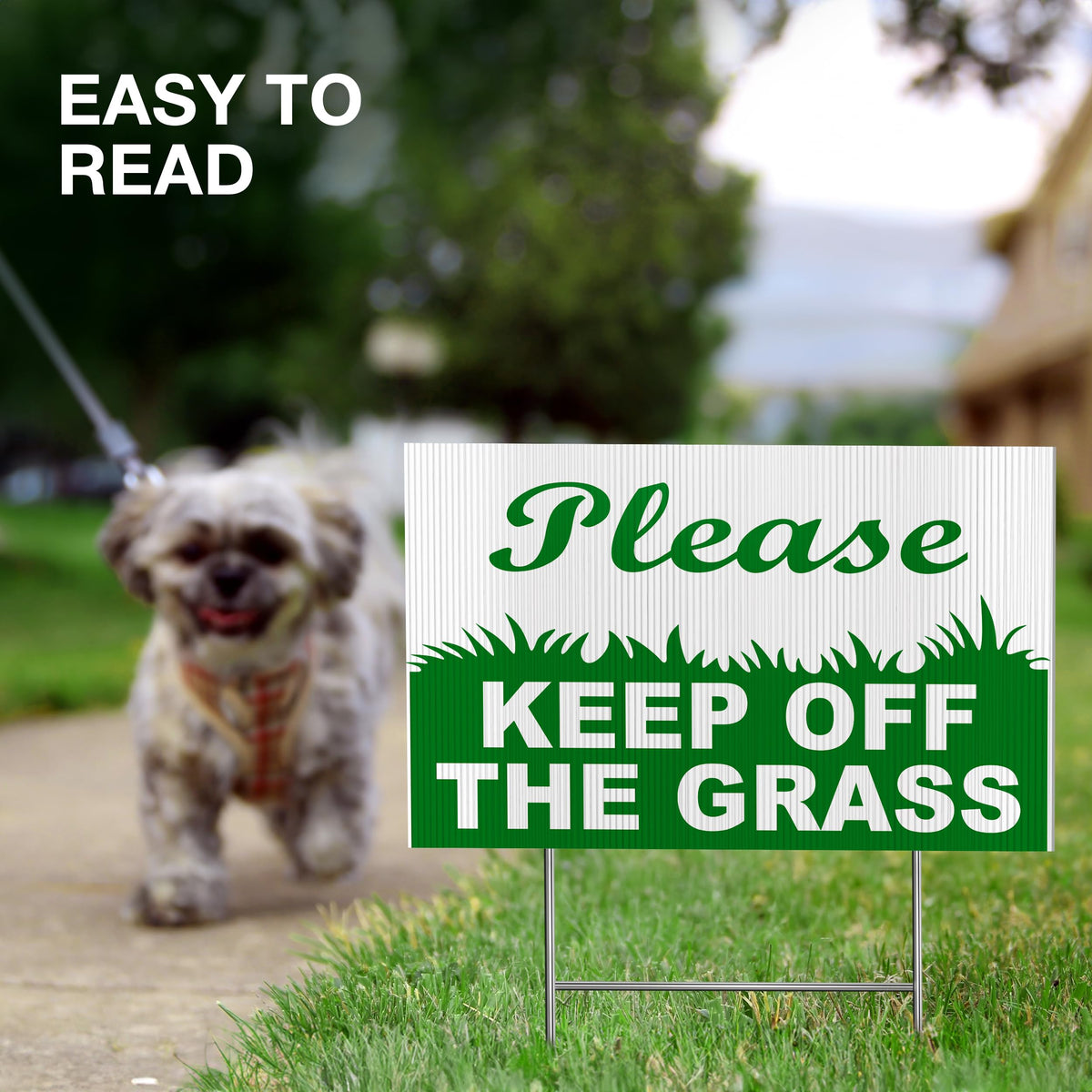 Granatan lawn sign with easy stake assembly for driveway or yard.
