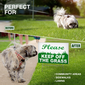 Granatan keep-off-grass sign on-path visibility for shared spaces.