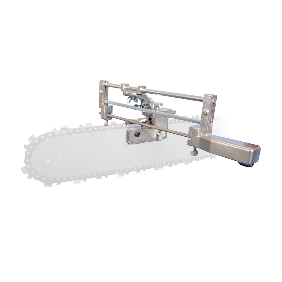 Granberg G106B bar-mounted sharpener maintains precise chain teeth.