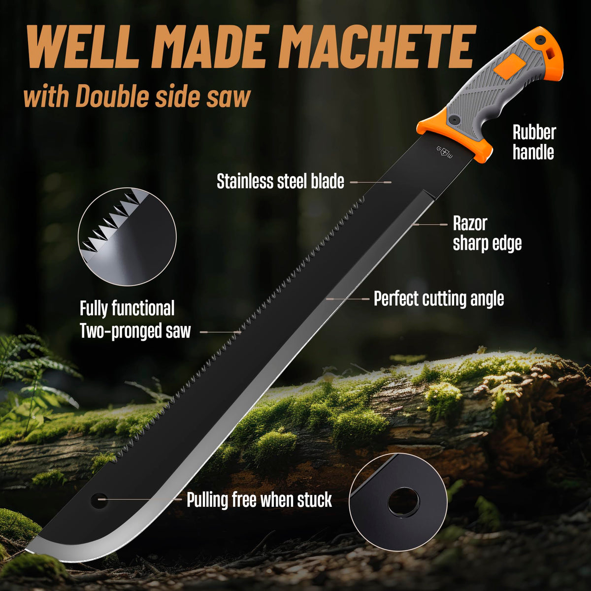 Grand Way ergonomic non-slip handle ensures steady grip.