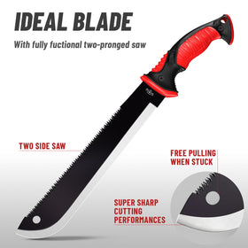 Grand Way machete shows full 19 inch length for balanced reach and control.