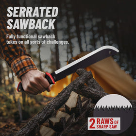 Grand Way machete ideal for hunting and bushcraft tasks in rugged outdoor settings.