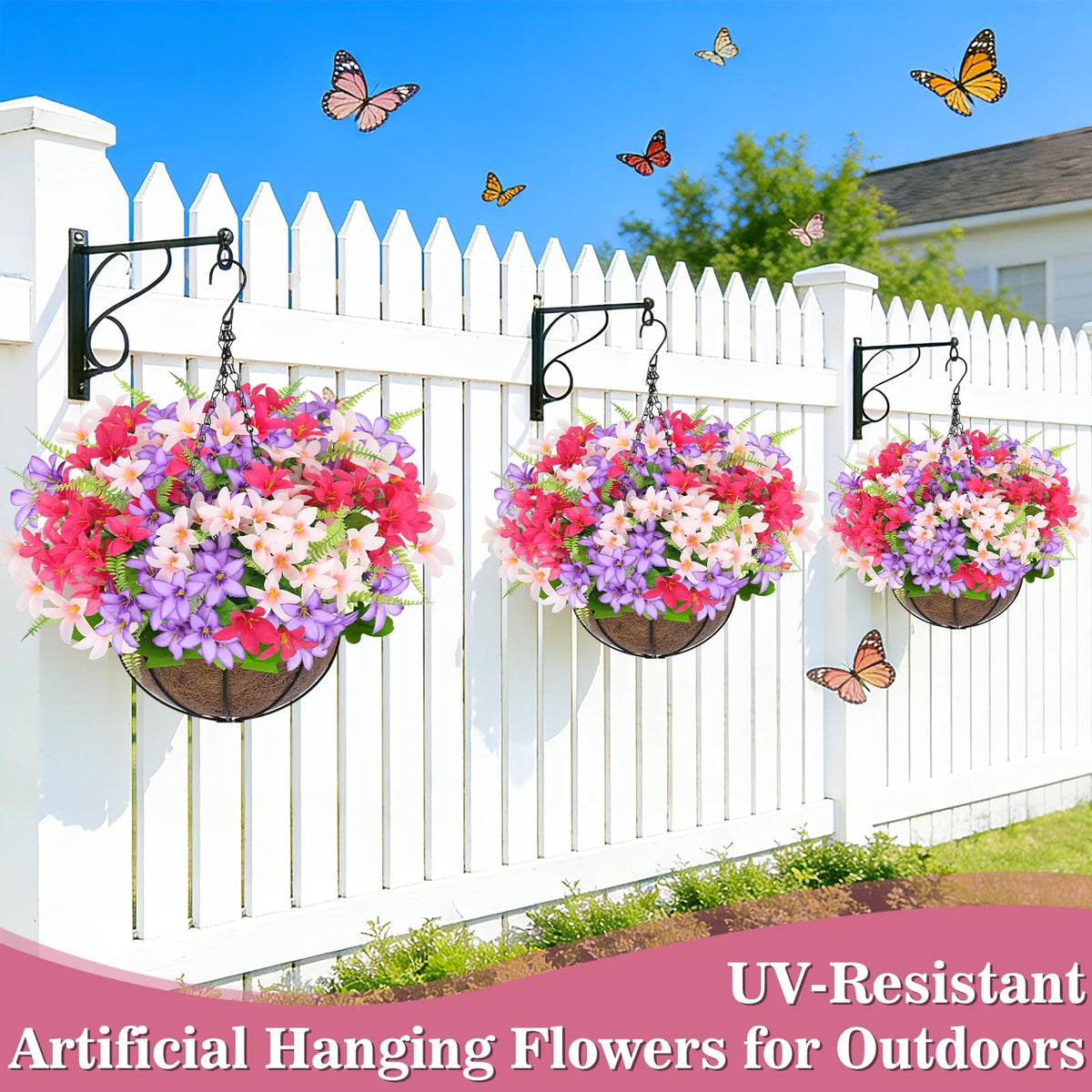 Grandeal outdoor hanging flowers ideal porch decor for year-round color.