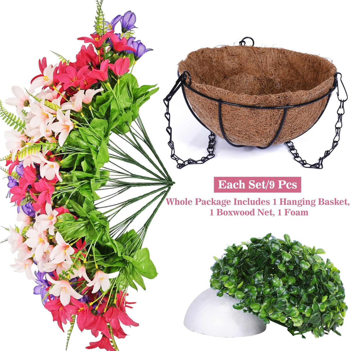 Grandeal weatherproof artificial flowers resist sun and rain on patios.