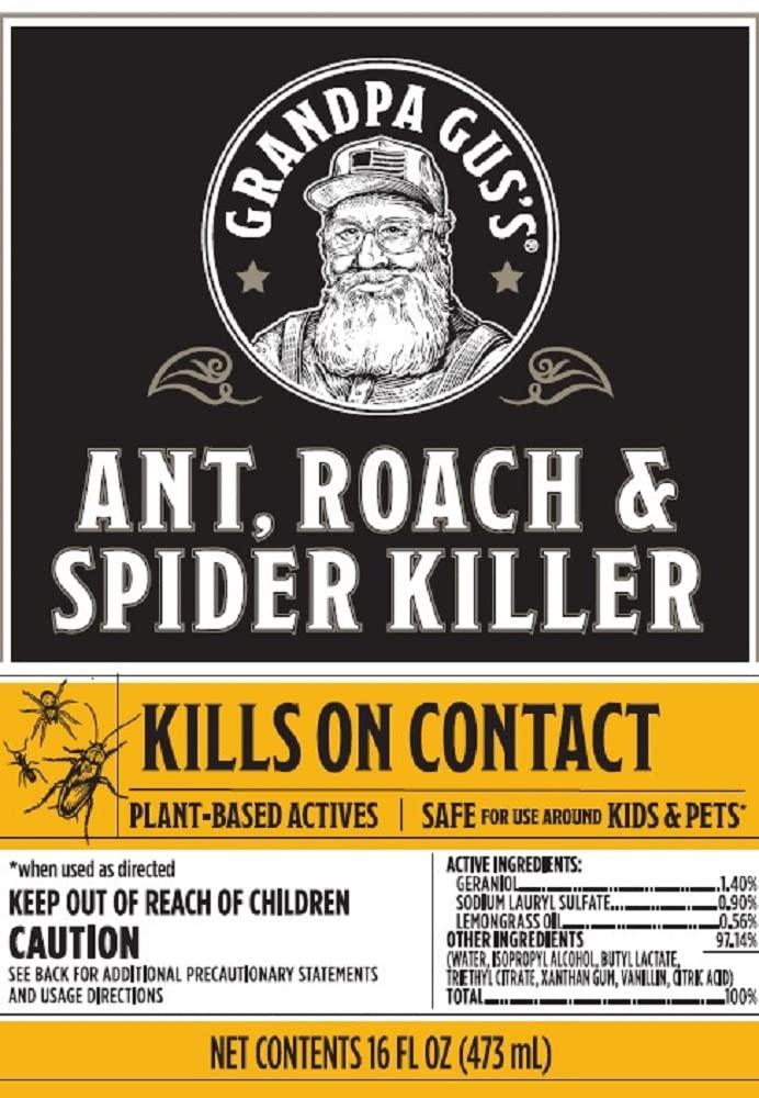 Grandpa Gus's 16-ounce bottle close-up for ready-to-use home protection