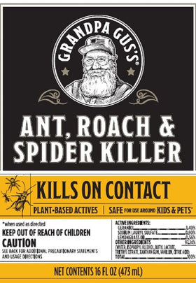 Grandpa Gus's 16-ounce bottle close-up for ready-to-use home protection