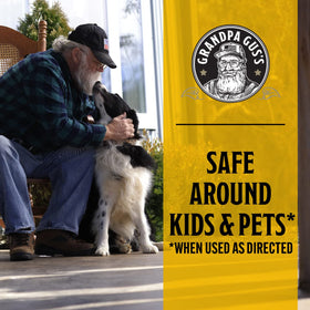 Grandpa Gus's bug spray provides indoor-outdoor coverage around entry points