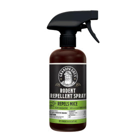 Grandpa Gus's Rodent Repellent Spray bottle for indoor use with fresh scent.