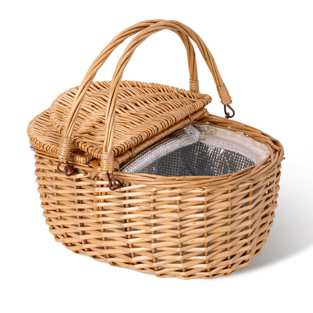 GRANNY SAYS picnic basket with oval willow weave for stylish outdoor meals