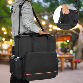 GRAOSO padded handle and shoulder strap ease transport between indoors and outdoors
