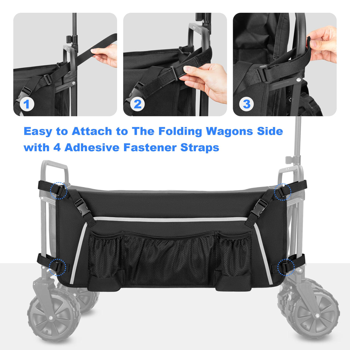 GRAOSO wagon side pocket keeps umbrella handy for sudden showers.