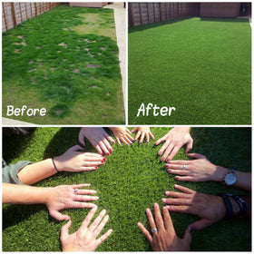 GRASS EXPRESS artificial grass turf perforated backing ensures drainage after rain