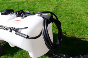Grass Guardian 7-foot broadcast boom ready for even lawn application.