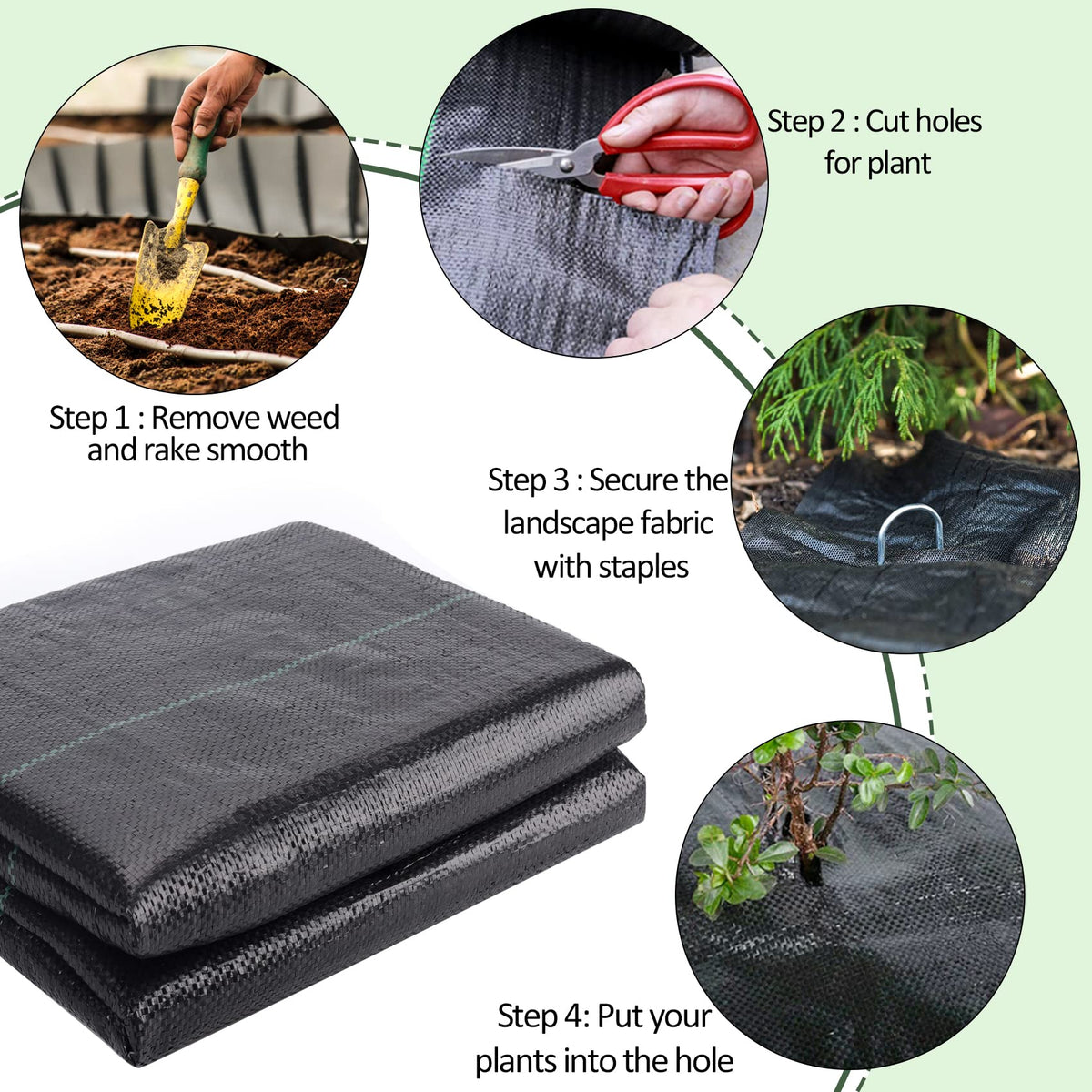 GRASSCLUB weed barrier ideal for flower beds and vegetable patches.