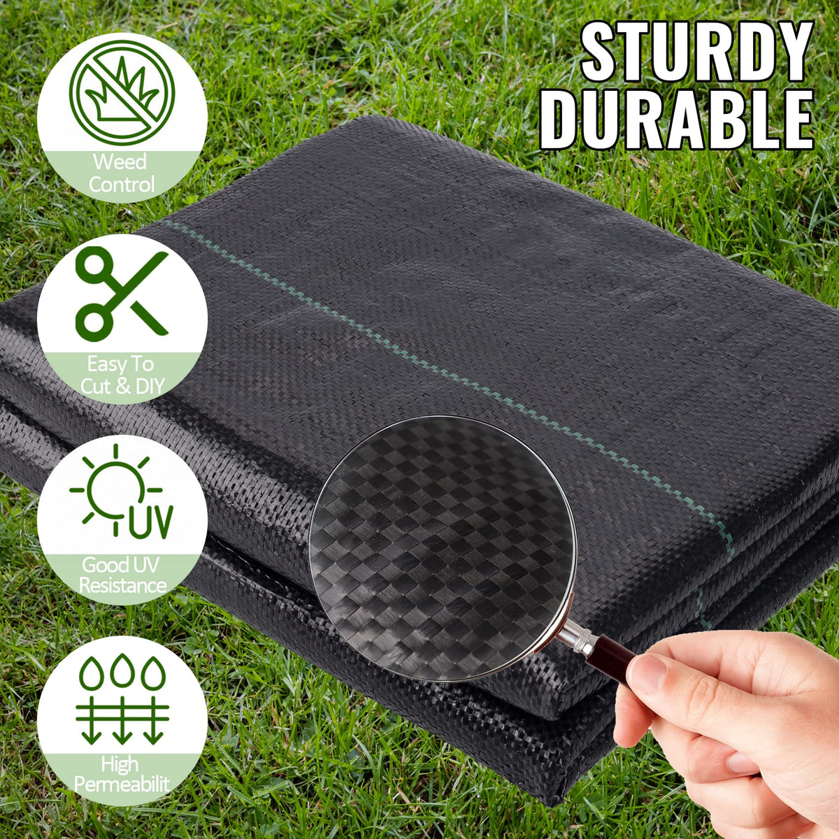 GRASSCLUB 400 lbs tensile barrier demonstrates strength for stability.