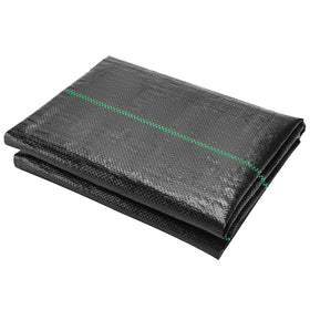 GRASSCLUB 5x10ft weed barrier fabric in rolled form blocks weeds while allowing air and water.