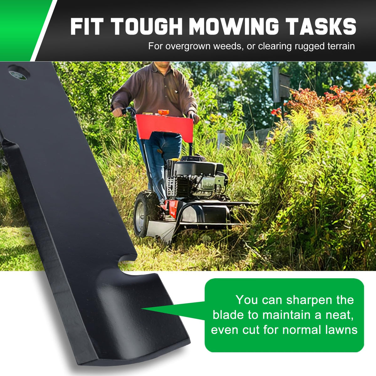 Grasscool 2-1/2 inch width ensures efficient grass slicing and balanced cuts.