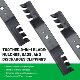 Grasscool 2-in-1 blade offers bagging or side discharge options.
