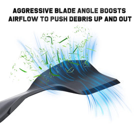 Grasscool 38-inch blade dimensions shown for precise deck fit.