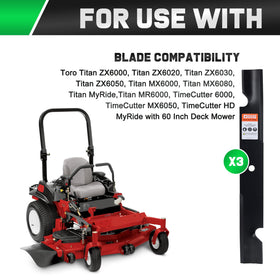 Grasscool 3-pack mower blades arranged for versatile mowing