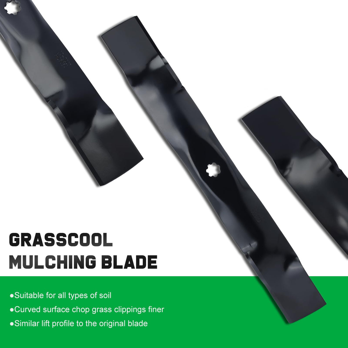 Grasscool 42inch deck mulching blades ideal for even clipping across lawns