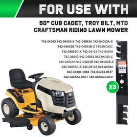 Grasscool 50-inch deck blades fit Cub Cadet for reliable compatibility.