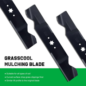 Grasscool blade center hole shows 6-point star design for secure mounting